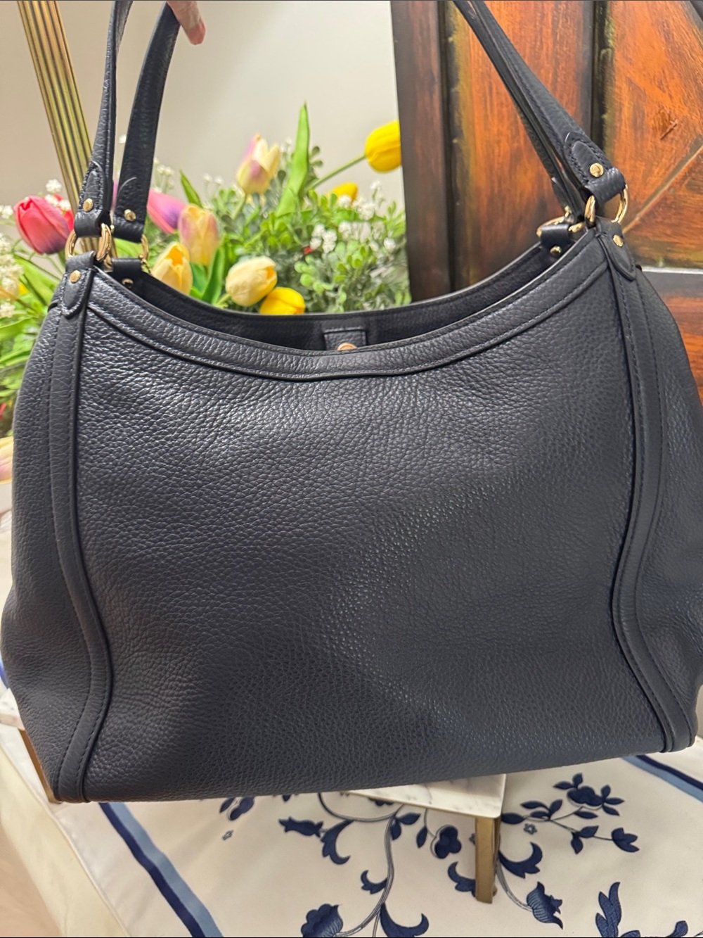 Coach Kristy Pebbled Leather Shoulder Bag with Gold Hardware & Ombre Coach Pouch - Picture 9 of 16